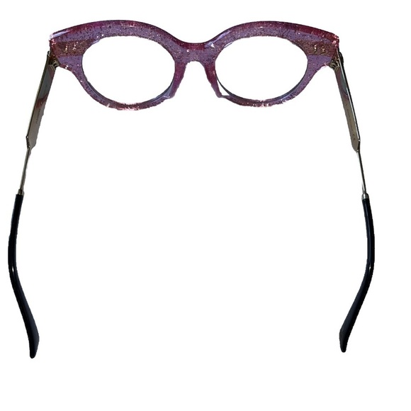 GUCCI GG0282SA Sunglasses Round Frame Web Pink Glitter Light Azure Acetate new - Picture 10 of 15